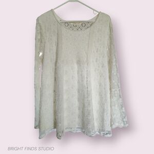 Indigo Soul Cream Lace Blouse